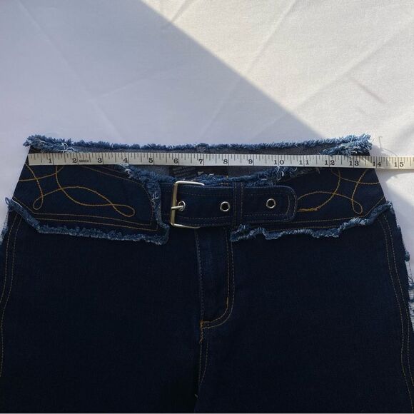 NWOT Deadstock Y2K Lazer Jeans Dark Wash Denim Flare Jeans Size 5 - Picture 13 of 16